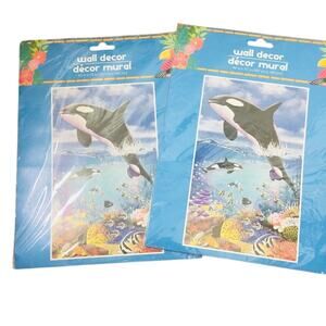Whale Ocean Wall Murals (Set of 2) 42 x 72 Inches